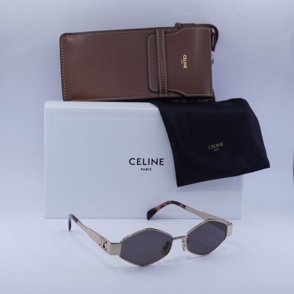 Celine CL40254U 28A Geometric Sunglasses – Rose Gold/Smoke - Picture 11 of 12
